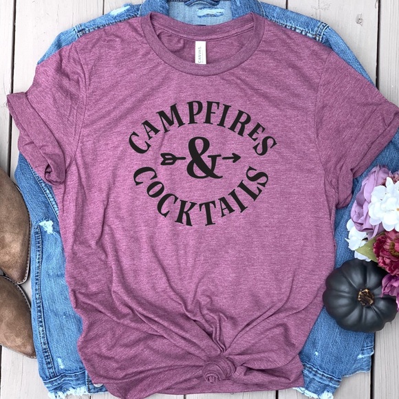 Tops - Campfires and Cocktails tee graphic t-shirt top
